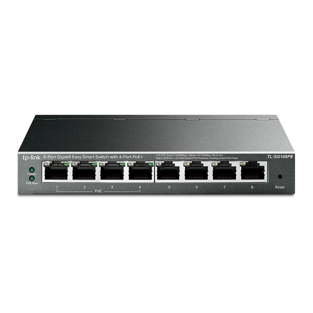 Switch zarządzalny TP-Link TL-SG108PE, Desktop, 8 x LAN 10|100|1000 Mbps | Sklep ITnes.pl, IT for BUSINESS