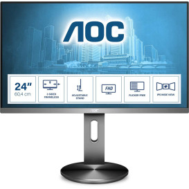 Monitor AOC I2490PXQU/BT - 23,8"/1920x1080 (Full HD)/60Hz/IPS/4 ms/pivot/Srebrny