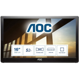 Monitor AOC I1659FWUX - 15,6", 1920x1080 (Full HD), 60Hz, IPS, 5 ms, Czarny