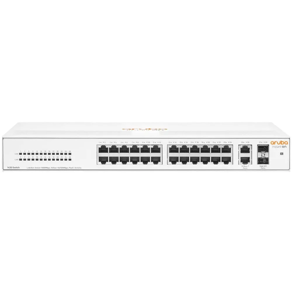 Switch niezarządzalny HPE Aruba Instant On 1430 R8R50A, 26x 1GbE RJ45, 2x 1GbE SFP | Sklep ITnes.pl, IT for BUSINESS