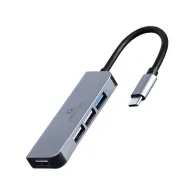 HUB Gembird USB-C 3.2 Gen 1 do 4x USB-A UHB-CM-U3P1U2P3-01 - 1x USB 3.2 Gen 1, 3x USB 2.0, Srebrny