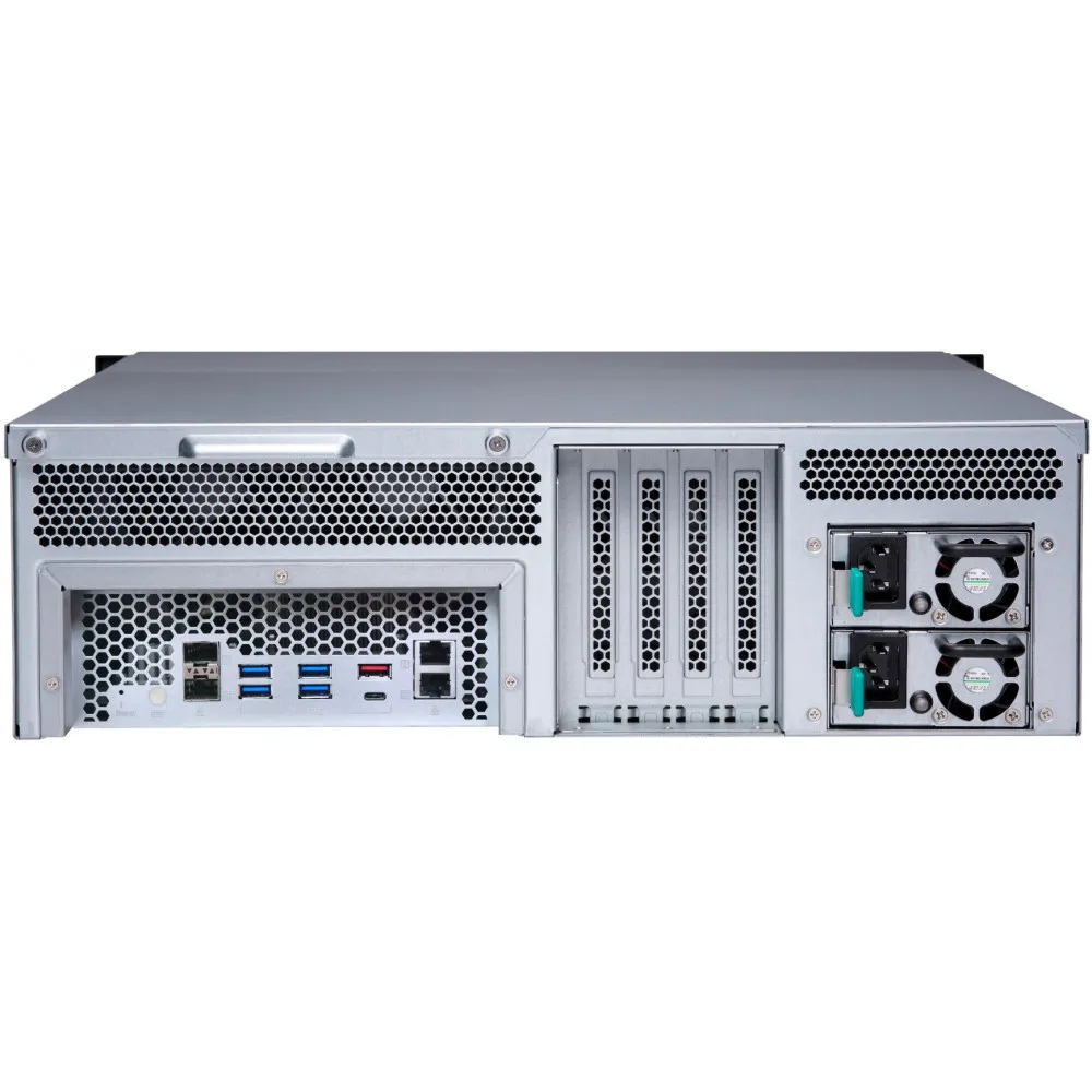 Serwer NAS QNAP Rack TS-H1677XU-RP-3700X-6AB - Rack (3U)/AMD Ryzen 7 3700X/32 GB RAM/48 TB/16 wnęk/hot-swap/3 lata Carry-in - zdjęcie
