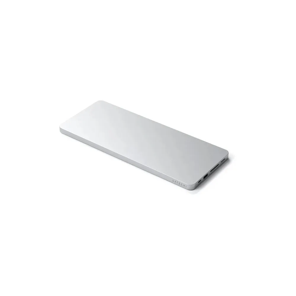Replikator portów Satechi USB-C Slim Dock do iMac 24 ST-UCISDS - USB-C, USB-A, 2x USB-A, microSD i SD, kieszeń M.2, Srebrny