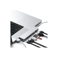 Replikator portów Satechi Pro Hub Max ST-UCPHMXS - 2x USB-C, USB-A, HDMI, czytniki microSD i SD, Ethernet, Audio, Srebrny