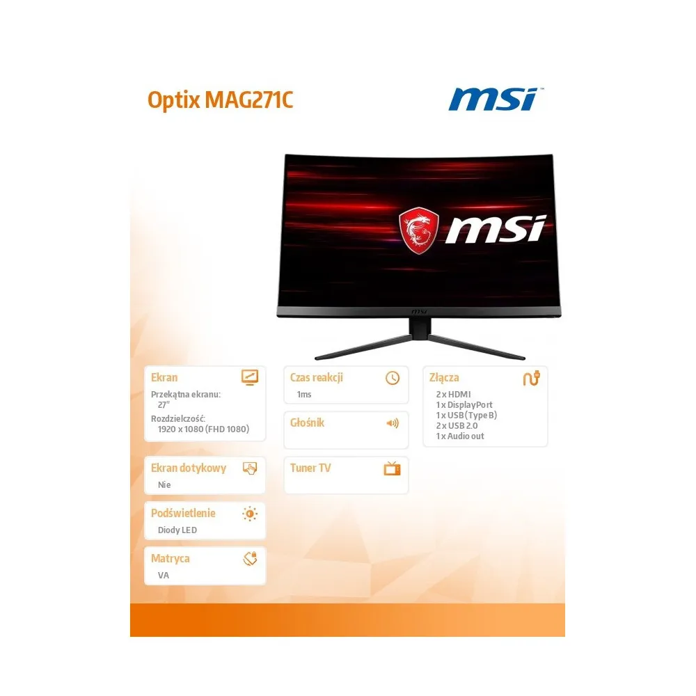 Zdjęcie monitora MSI OPTIX MAG271C