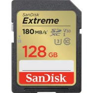 Karta pamięci SanDisk Extreme SDXC 128GB 180/90 MB/s V30 UHS-I U3 SDSDXVA-128G-GNCIN - Szara, Kolor złoty | Sklep ITnes.pl - IT 