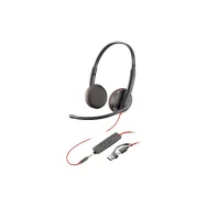 Słuchawki nauszne Poly Blackwire 3225 Stereo USB-C Headset +3.5mm Plug +USB-C/A Adapter (Bulk) 8X229A6