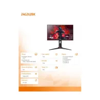 Monitor AOC 24G2U/BK, 24", 1920x1080 (FHD), 144Hz, IPS, FreeSync, 1 ms, pivot, Czarny | Sklep ITnes.pl, IT for BUSINESS