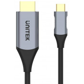 Kabel Unitek USB-C ,  HDMI 2.0 4K 60Hz (M, M) V1125A - 1,8 m, Szary, Czarny - zdjęcie 2