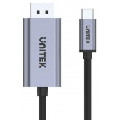 Kabel Unitek USB-C ,  DisplayPort 4K 60Hz Ultra HD (M, M) V1409A - 2 m, Czarny, Szary - zdjęcie 2