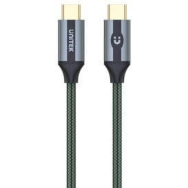 Kabel Unitek USB-C 100W PD 4K@60Hz (M/M) C14079GN - 1 m, Czarny, Szary