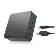 Ładowarka USB Lenovo Go 130W Multi-Port Charger G0A6130WEU - 3x USB-C, 1x USB-A, Czarna