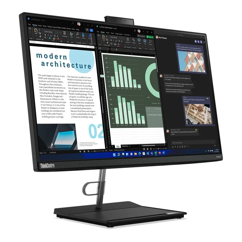 Komputer All-in-One Lenovo ThinkCentre neo 30a 24 12CE0029PB - i3-1215U/23,8" FHD IPS/RAM 8GB/256GB/Czarny/WiFi/Win 11 Pro/3OS - zdjęcie