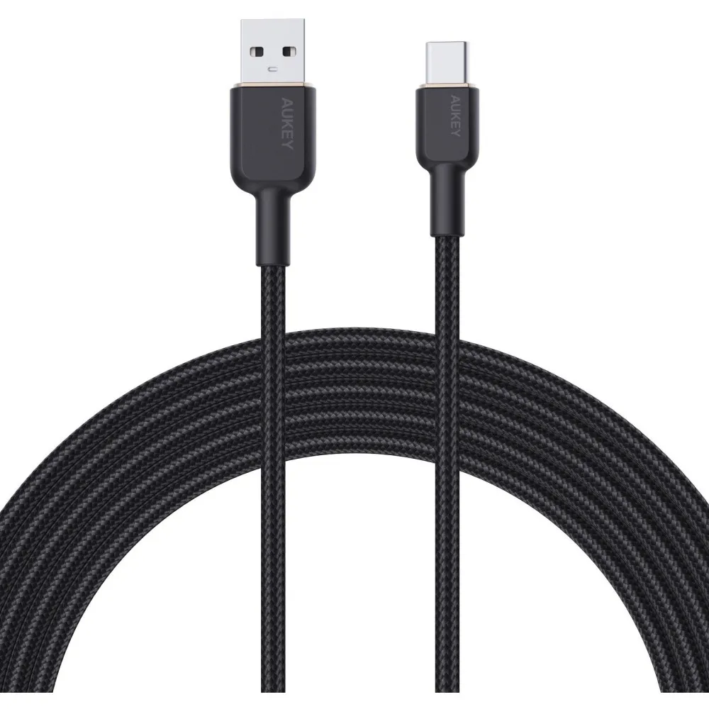 Kabel AUKEY USB-C do USB-A CB-NAC2 BK, Power Delivery 60W 3A, USB 2.0, 1,8m, Czarny | Sklep ITnes.pl, IT for BUSINESS
