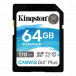 Karta Kingston microSD 64GB Canvas Go Plus 170/70MB/s CL10 U3 V30 SDG3/64GB - Czarna, Biała, Niebieska