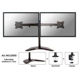 Uchwyt nabiurkowy do monitorów Neomounts by NewStar 10-27" NM-D335DBLACK - 2 monitory, Czarny