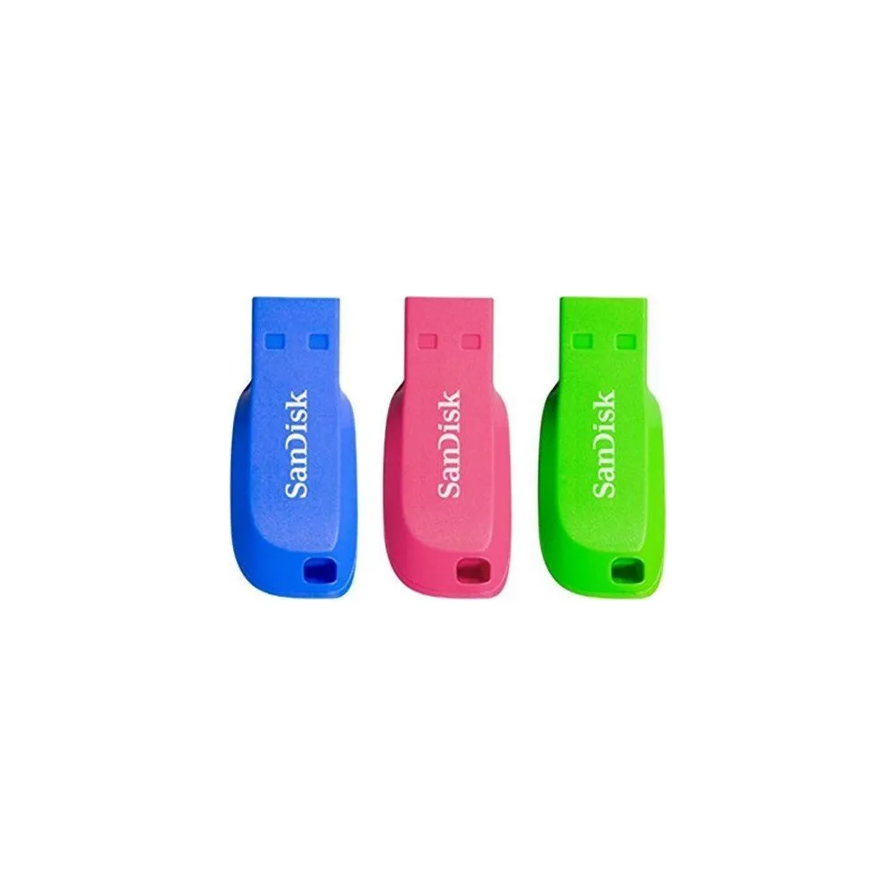 Pendrive SanDisk Cruzer Blade 32GB - 3 sztuki, Niebieski, Różowy, Zielony - SDCZ50C-032G-B46T | Sklep ITnes.pl - IT for BUSINESS