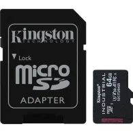 Karta pamięci Kingston Industrial microSDHC 64GB Class 10 A1 pSLC + SD Adapter SDCIT2/64GB - Czarna | Sklep ITnes.pl - IT for BU