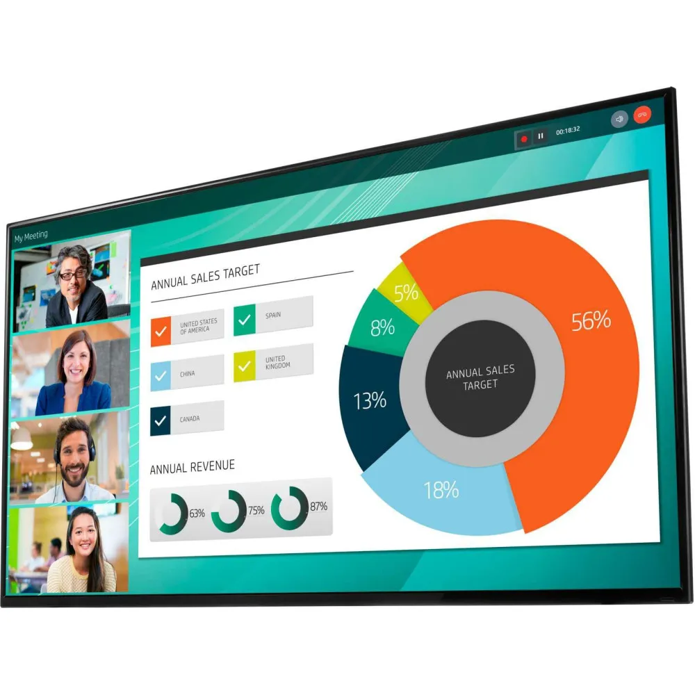 Monitor HP LD5512 UHD 4K Conferencing Display 2YD85AA - 55"/3840x2160 (4K)/60Hz/ADS/8 ms/Czarny - zdjęcie