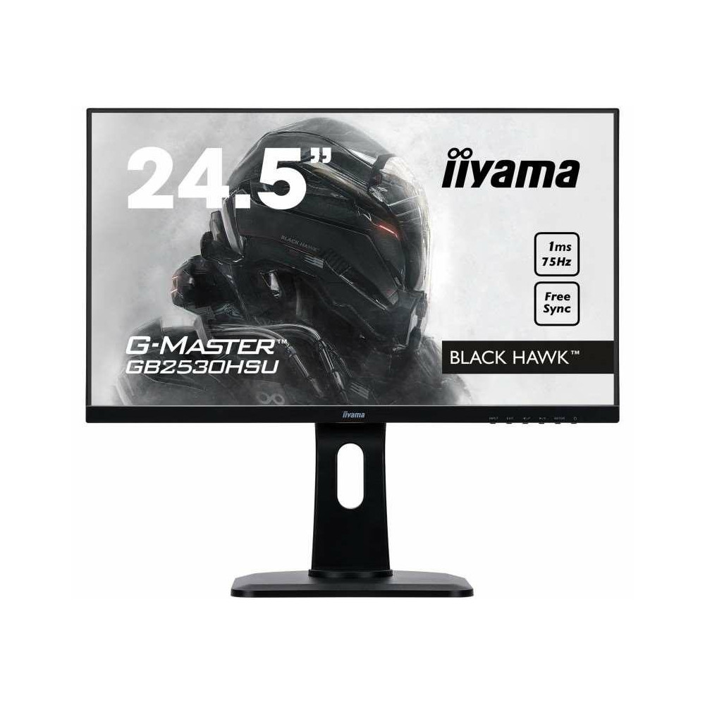 Zdjęcie produktu Monitor iiyama G-MASTER GB2530HSU-B1 C - 24,5"/1920x1080 (Full HD)/75Hz/TN/FreeSync/1 ms/pivot/Czarny