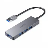 Hub USB-A AUKEY Ultra Slim USB-A CB-H36 - 4x USB 3.1, 5 Gb|s OTB, Srebrny