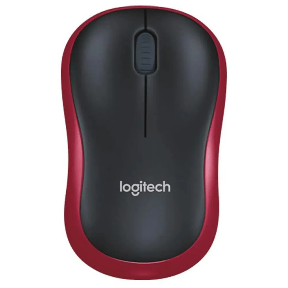 Mysz bezprzewodowa Logitech M185 910-002237 - USB, Czarna, Sensor optyczny, 1000 DPI, Czerwona