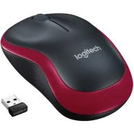 Mysz bezprzewodowa Logitech M185 910-002237 - USB, Czarna, Sensor optyczny, 1000 DPI, Czerwona