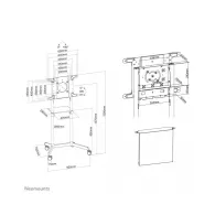 Uchwyt podłogowy do monitorów Neomounts by Newstar Mobile Flat Screen Floor Stand 37-70" NS-M1250WHITE - Wys 160 cm, Biały