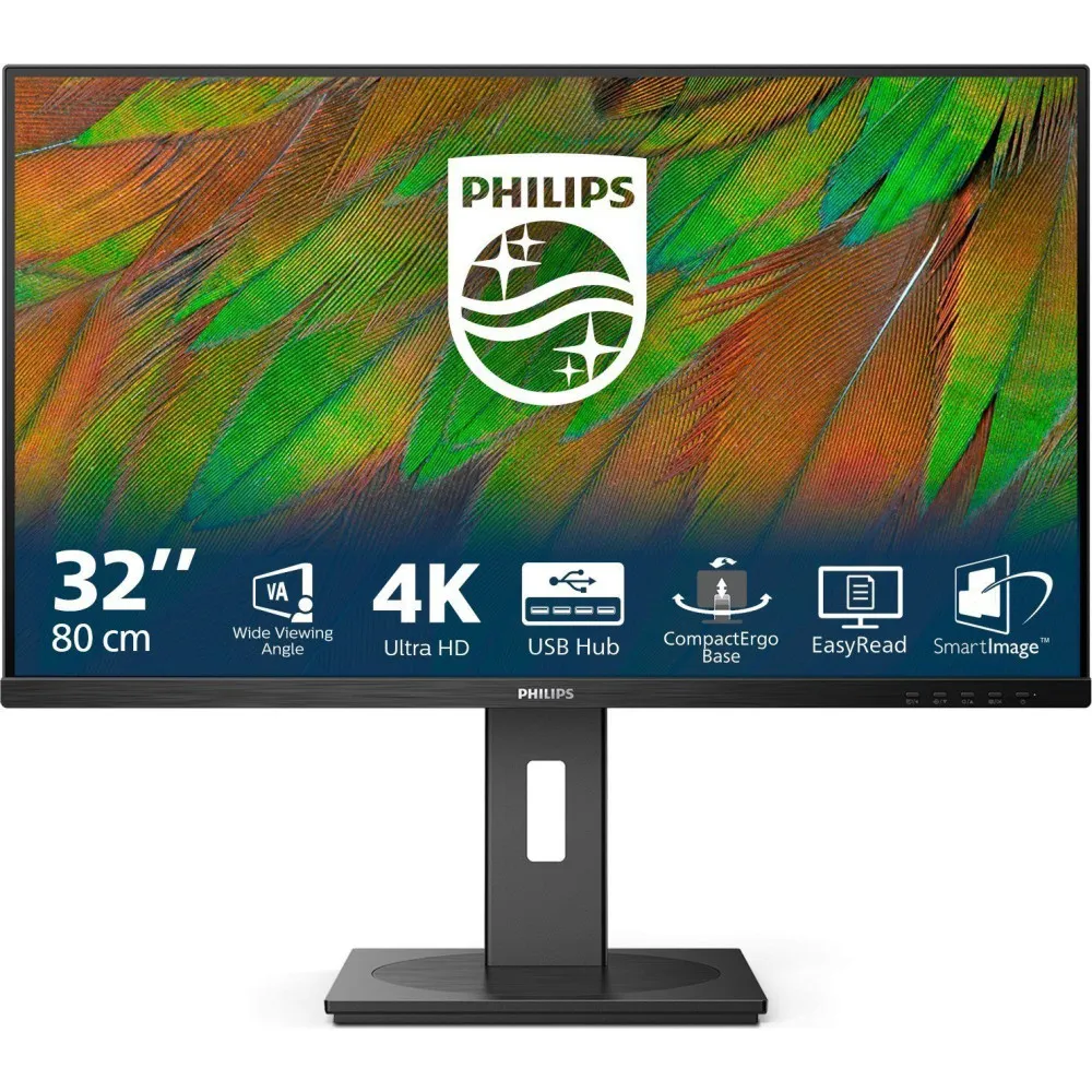 Monitor Philips 32B1N3800/00, 31,5", 3840x2160 (4K), 60Hz, VA, 4 ms, pivot, Czarny | Sklep ITnes.pl, IT for BUSINESS