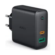 Ładowarka sieciowa AUKEY Focus Mix 30W PA-D1 - 1x USB-A, 1x USB-C, Power Delivery 5,4A 30W, Czarna