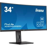 Monitor iiyama ProLite XCB3494WQSN-B5, 34", 3440x1440 (UWQHD), 120Hz, 21:9, zakrzywiony, VA, FreeSync, 0,400 ms, USB-C, Czarny |
