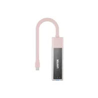 Hub USB Unitek Bi-Directional Hub USB-C with Detachable Cable H1319APK01 - USB-C do 4x USB-A, Różowy