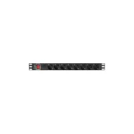 Listwa zasilająca Rack PDU Lanberg PDU-08F-0200-BK - 1U, 8 gniazd "schuko" (DIN VDE 0620-1), przewód 2m