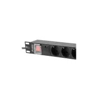 Listwa zasilająca Rack PDU Lanberg PDU-08F-0200-BK - 1U, 8 gniazd "schuko" (DIN VDE 0620-1), przewód 2m