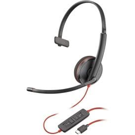 Słuchawki nauszne Plantronics Blackwire 3210 USB-C 209748-22 - Czarne