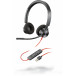 Słuchawki nauszne Plantronics Blackwire 3320 USB-A 214012-01 - Kolor grafitowy