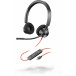 Słuchawki nauszne Plantronics Blackwire 3320 USB-C 214013-01 - Kolor grafitowy