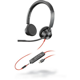 Słuchawki nauszne Plantronics Blackwire 3325 USB-C 214017-01 - Kolor grafitowy