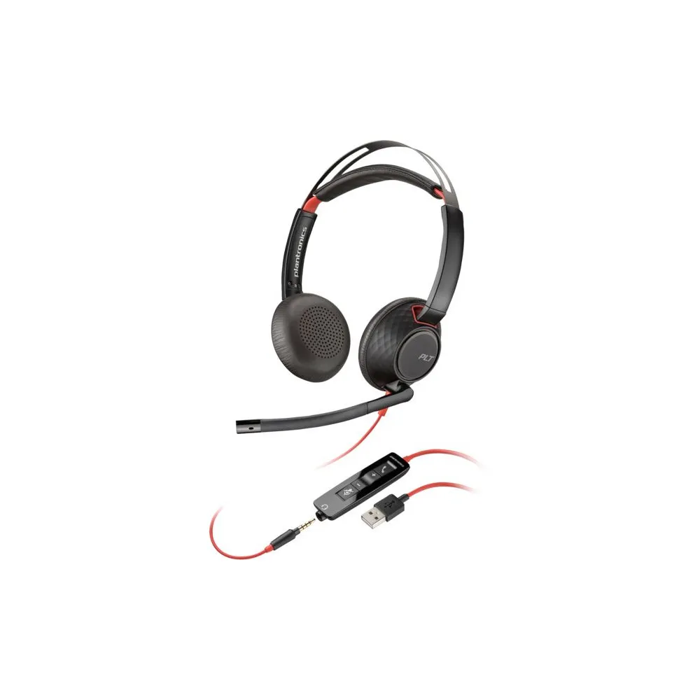 Zestaw słuchawkowy Poly Blackwire 5220 Stereo USB-A Headset (Bulk) 80R97A6