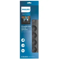 Listwa przeciwprzepięciowa Philips PHIL-SPN7080BA/60 - 8 gniazd, 2m, Czarna