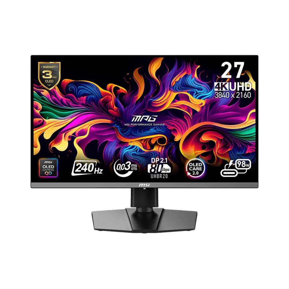 Monitor MSI MPG 272URX QD-OLED, 26,5", 3840x2160 (4K), QD OLED, 0,03 ms, pivot, USB-C, Czarny | Sklep ITnes.pl, IT for BUSINESS Monitor MSI MPG 272URX QD-OLED, 26,5", 3840x2160 (4K), QD OLED, 0,03 ms, pivot, USB-C, Czarny | Sklep ITnes.pl, IT for BUSINESS