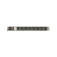 Listwa zasilająca rack 19" PDU Gembird EG-PDU-014-C14 - 1U, 10A, 8 gniazd SCHUKO, wtyk C14, przewód 3m
