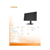 Monitor AOC E2475Pwj E2475PWJ, 23,6", 1920x1080 (FHD), 60Hz, TN, 2 ms, pivot, Czarny | Sklep ITnes.pl, IT for BUSINESS