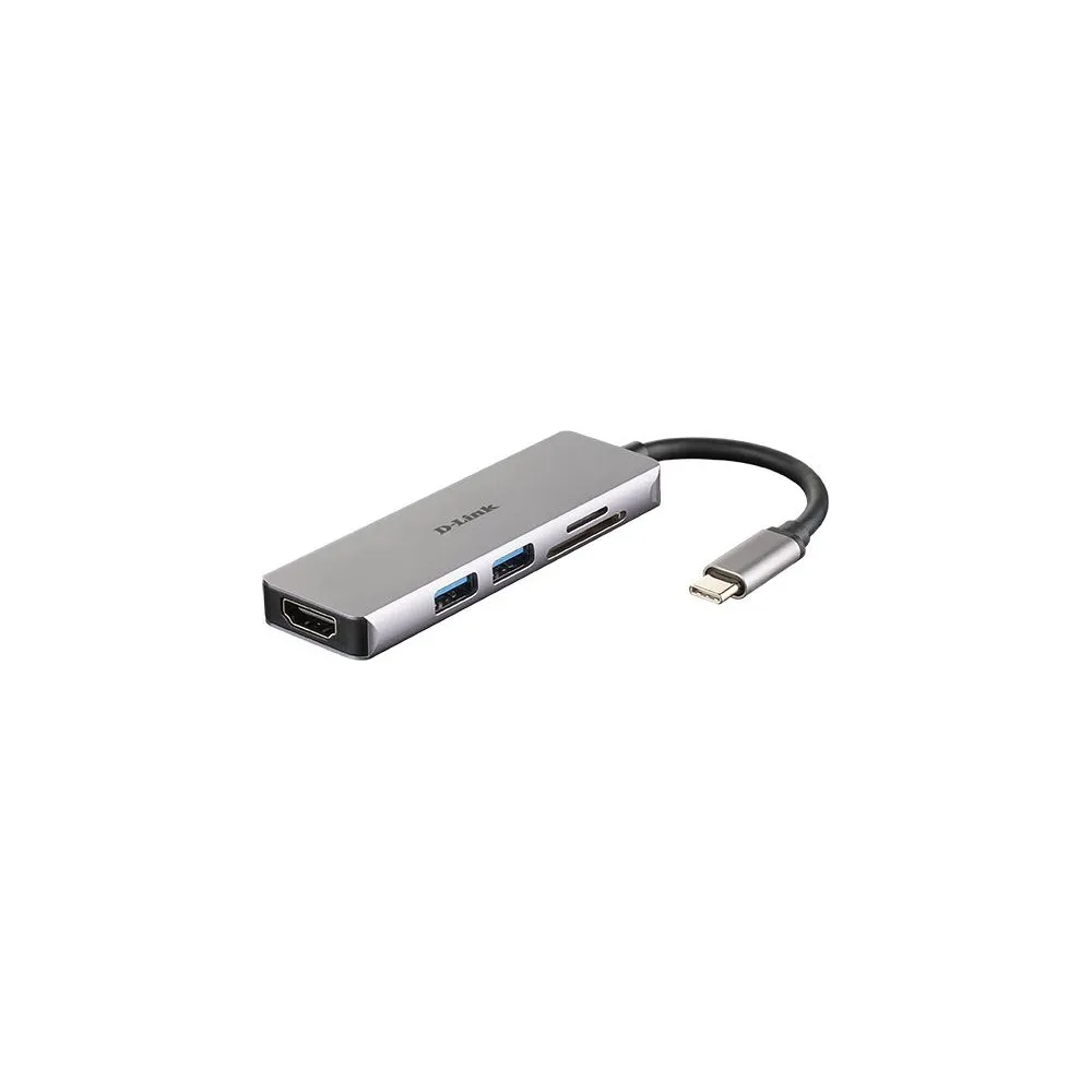Replikator portów D-Link 5in1 USB-C DUB-M530 - 2x USB-A 3.0, HDMI 1.4, czytnik microSD i SD