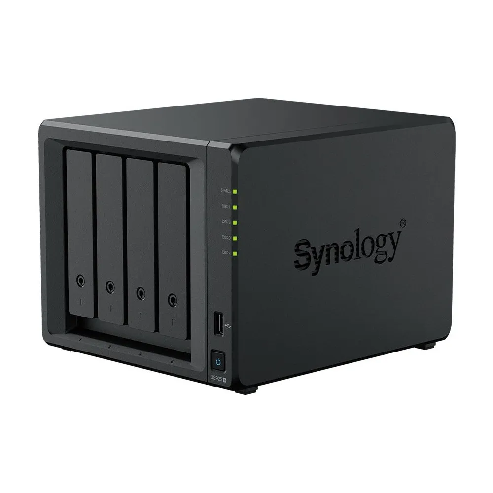 Serwer NAS Synology Desktop Plus DS925+ - Desktop/AMD Ryzen V1500B/4 GB RAM/6 wnęk/2 x M.2/2 lata Carry-in - zdjęcie