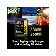 Karta pamięci Lexar SDXC 256 GB Professional 2000x LSD2000256G-BNNNG - UHS-II, 300MB|s|260MB|s, C10, V90, U3