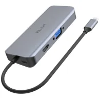 Stacja dokująca Unitek uHUB N9+ 9-in-1 USB-C D1026B, 100w, 3xUSB-A, 1xHDMI, 1xVGA, 1xRJ45, 1xSD, 1xMicro SD, Szary | Sklep ITnes