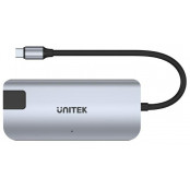 Stacja dokująca UNITEK P5+ 5-in-1 USB-C D1028A - Kolor srebrny, Czarny - zdjęcie 3