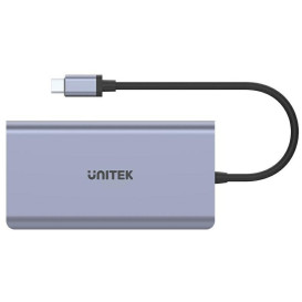 Stacja dokująca Unitek uHUB S7+ 7-in-1 USB-C D1056A - Kolor srebrny, Czarny