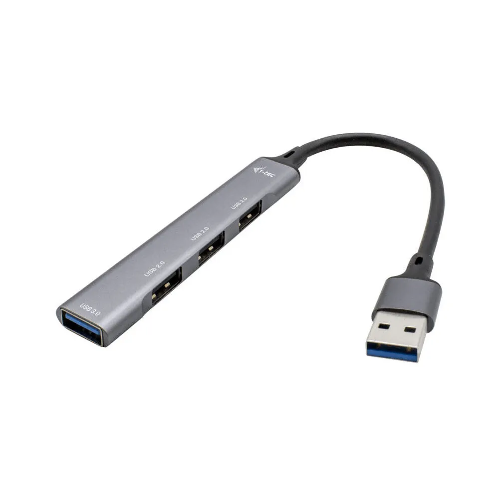 Hub i-tec USB 3.0 1x USB 3.0 3x USB 2.0 U3HUBMETALMINI4, Kolor srebrny, Czarna | Sklep ITnes.pl, IT for BUSINESS